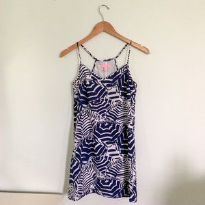 Lilly Pulitzer Dark Blue Umbrella Patterned Dress